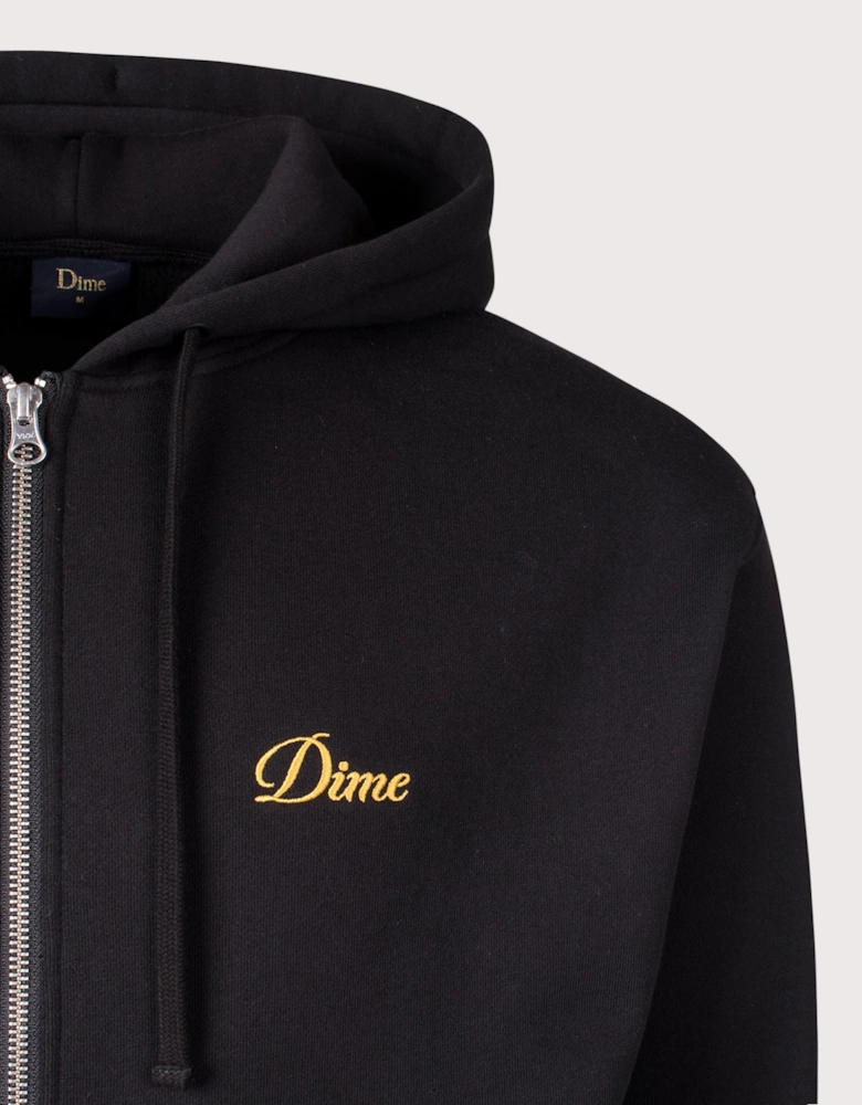 Cursive Small Logo Zip Through Hoodie