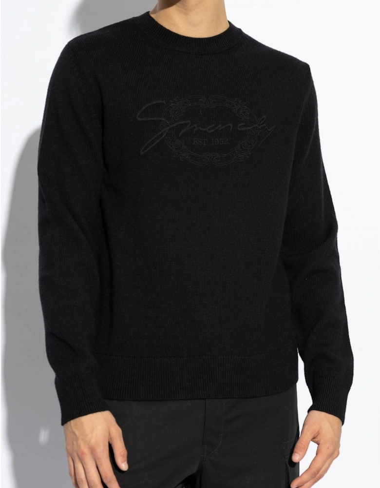 Branded Wool Sweater Black