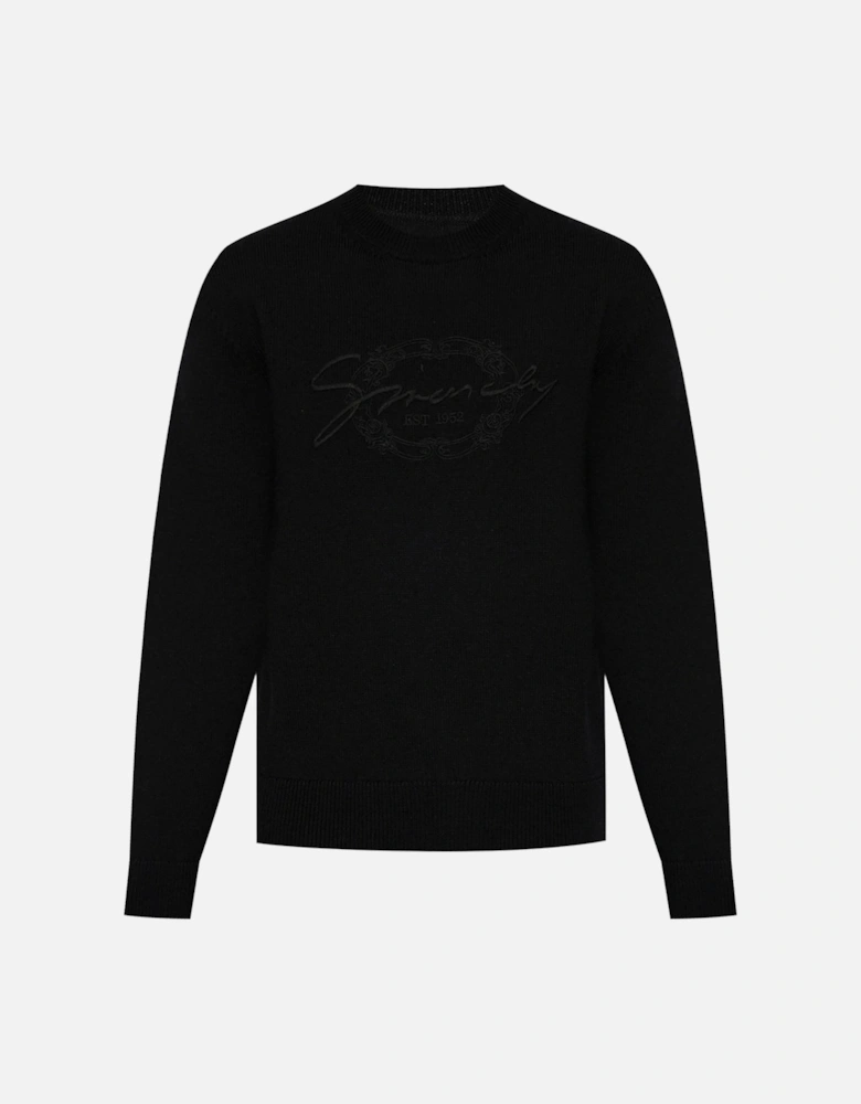 Branded Wool Sweater Black