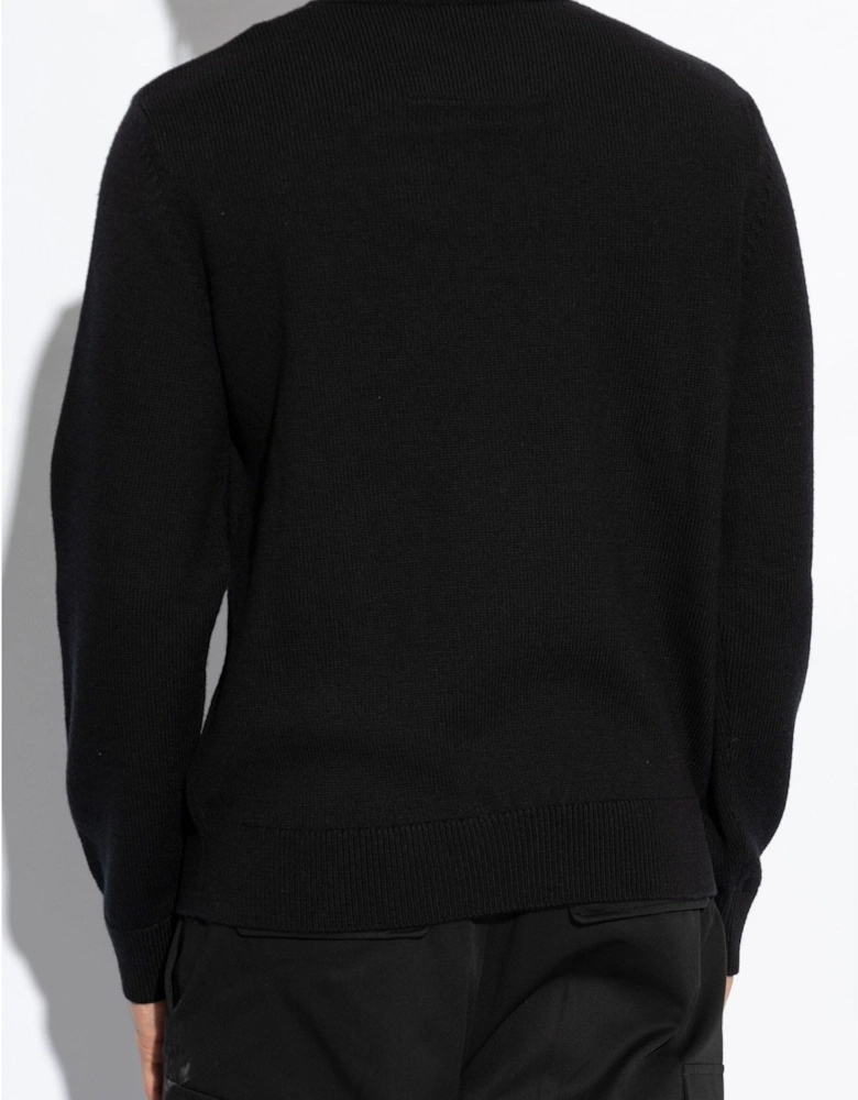 Branded Wool Sweater Black