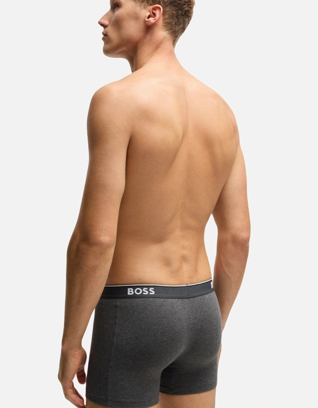 3-Pack Power Logo Boxer Briefs, Grey/Charcoal/Black