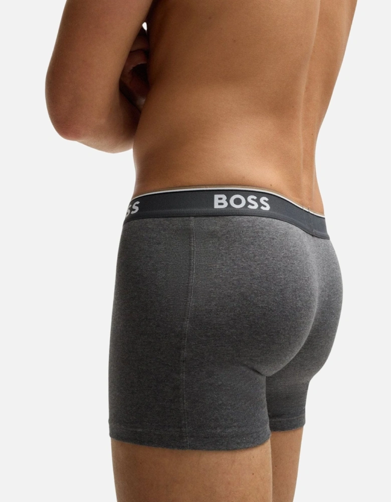 3-Pack Power Logo Boxer Briefs, Grey/Charcoal/Black