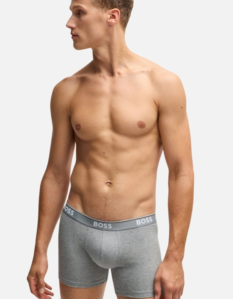 3-Pack Power Logo Boxer Briefs, Grey/Charcoal/Black