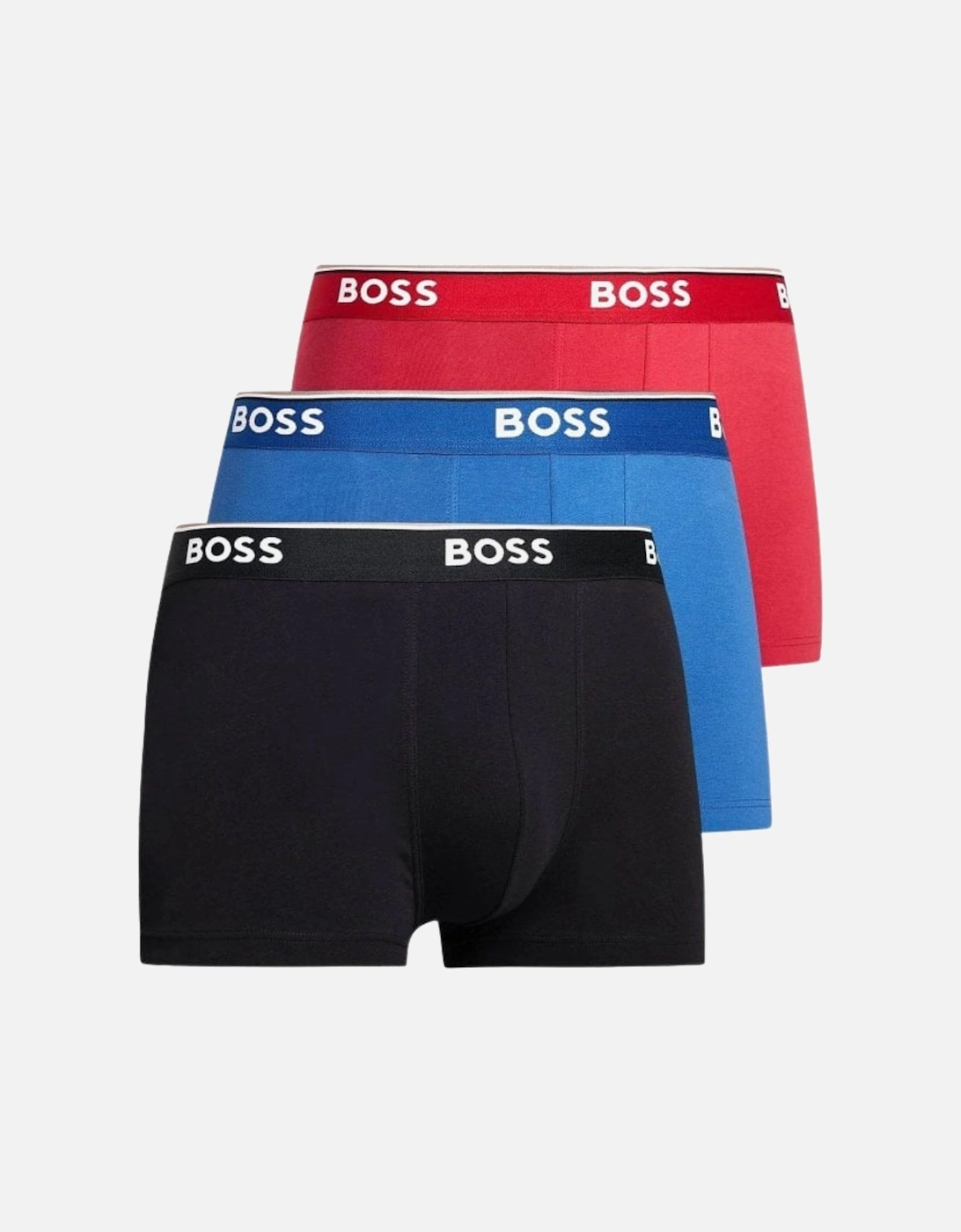 Hugo Boss Men's 3-Pack Power Logo Boxer Briefs, Red/Blue/Black - Size: 33/32/32