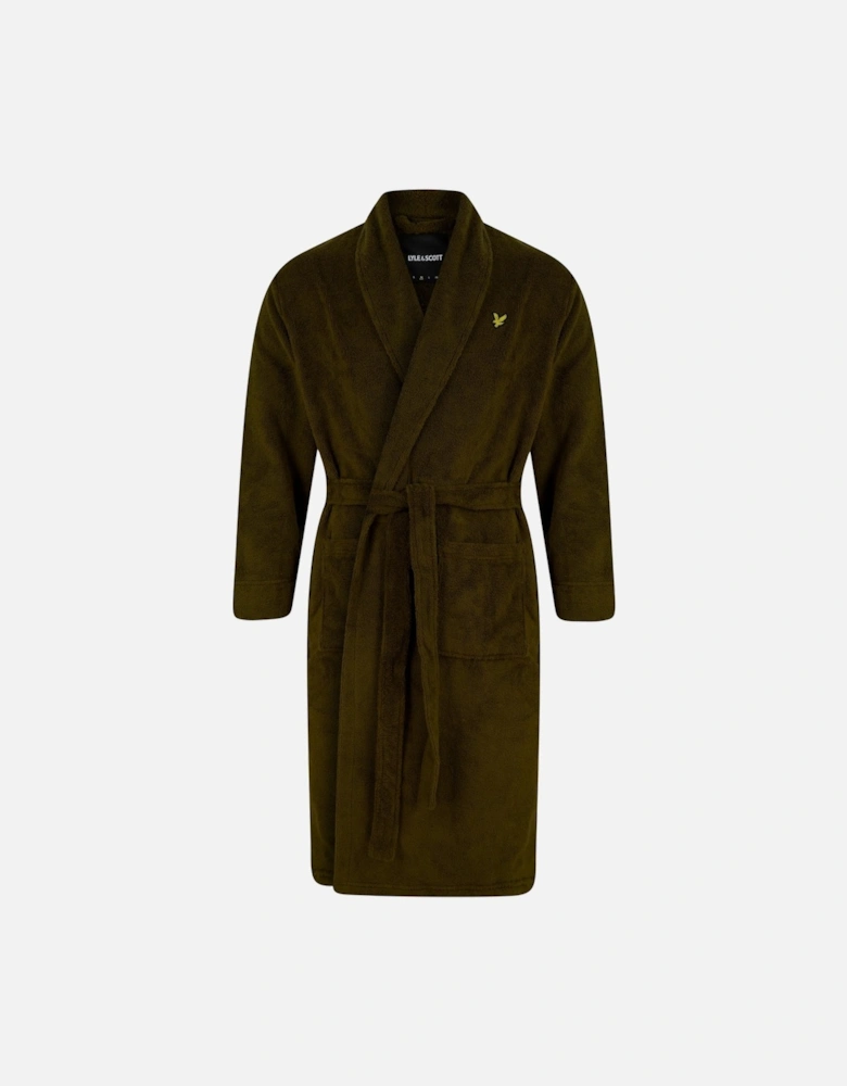 Lucas Towelling Bathrobe, Khaki