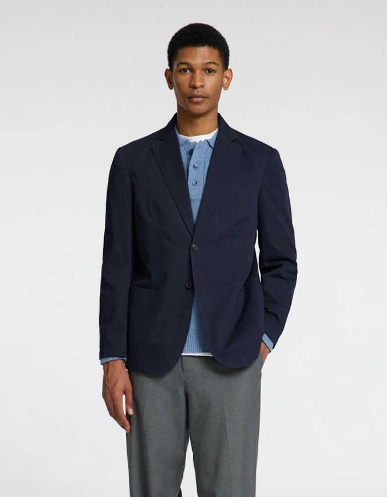 Homme Glen Regular Fit Washed Blazer Dark Sapphire