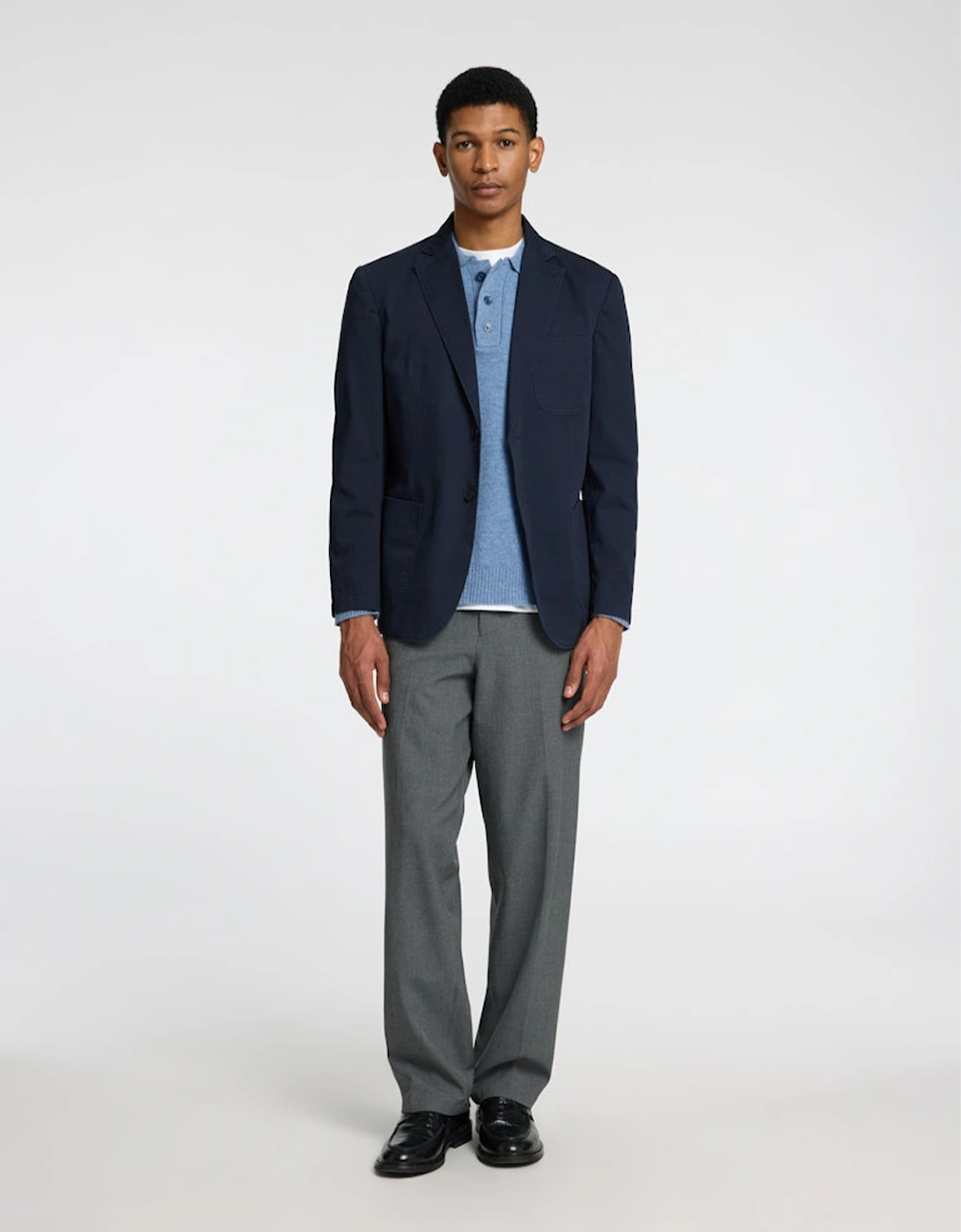 Homme Glen Regular Fit Washed Blazer Dark Sapphire