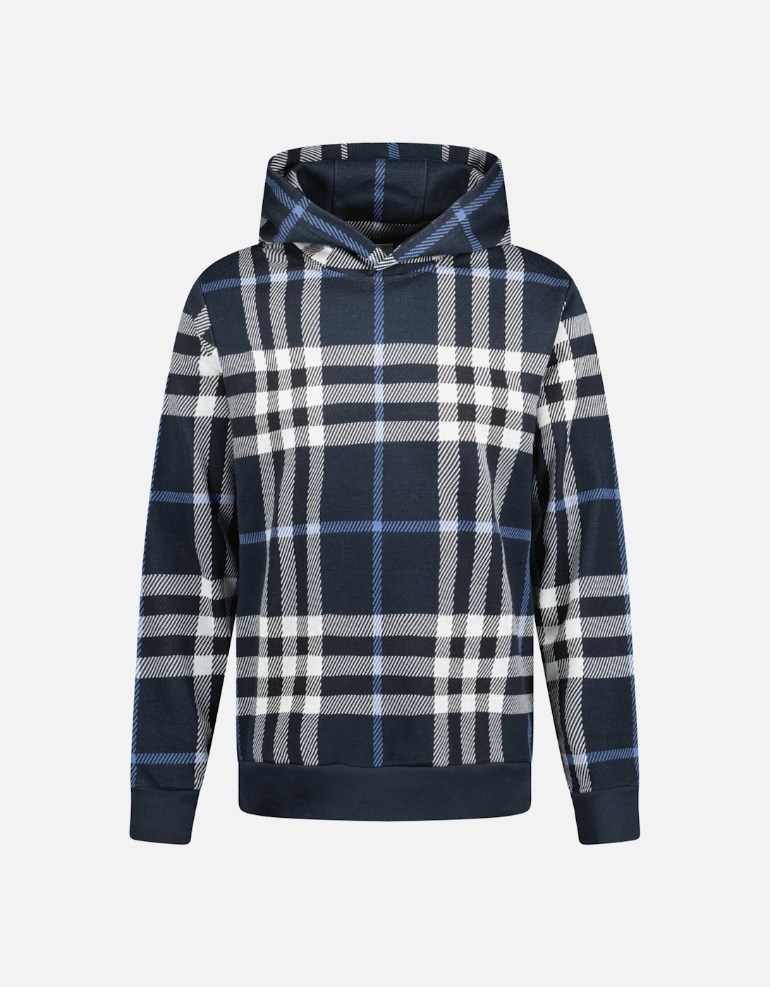 'Ferryton' Check Hoodie in Blue and White, 4 of 3