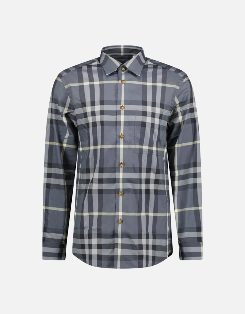 'Claverdon' Check Shirt in Grey & Black