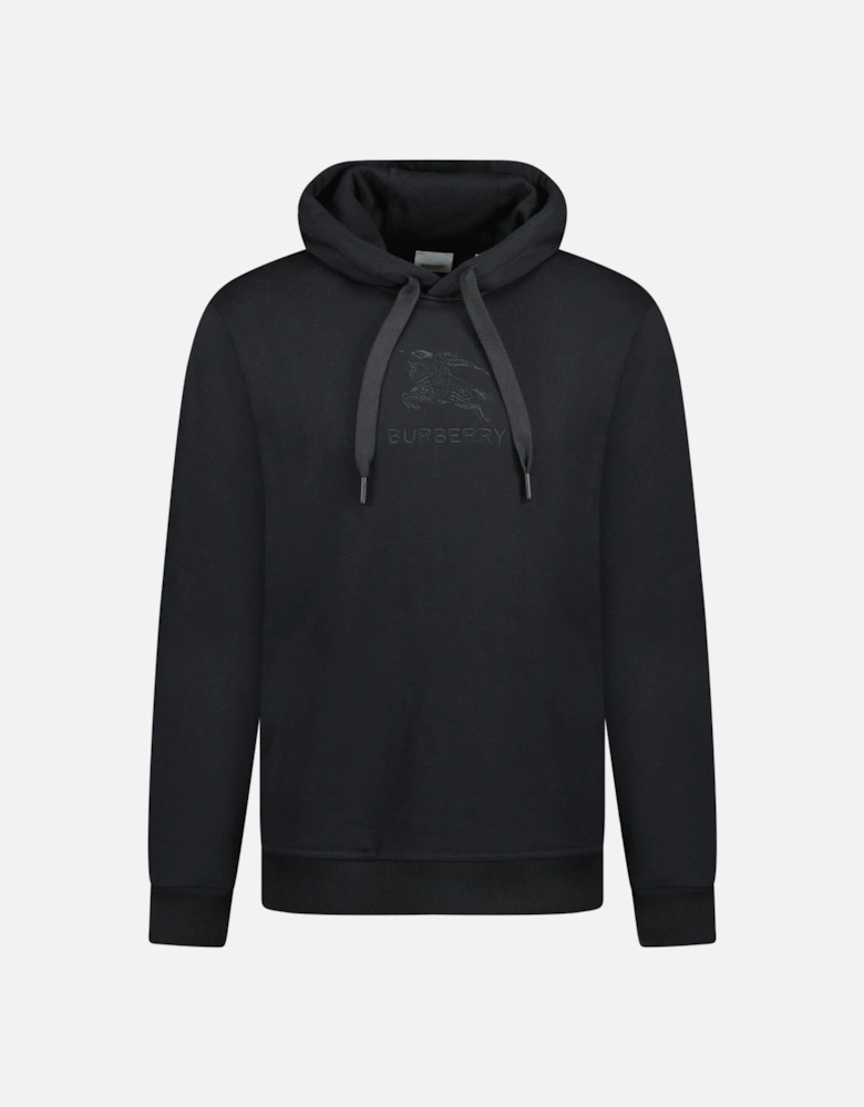 'Tidan' Embroidered Logo Hoody Black