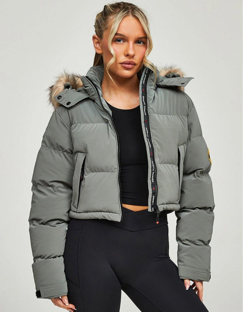 Bellucci 20 Cropped Padded Jacket - Sage - Green