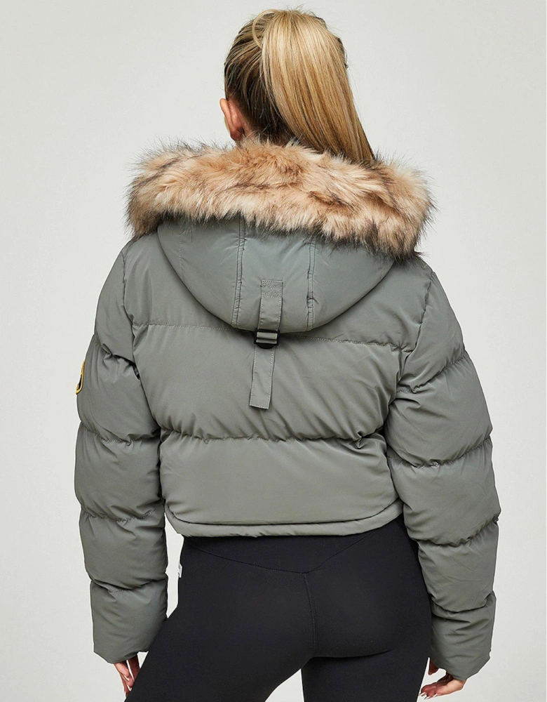 Bellucci 20 Cropped Padded Jacket - Sage - Green