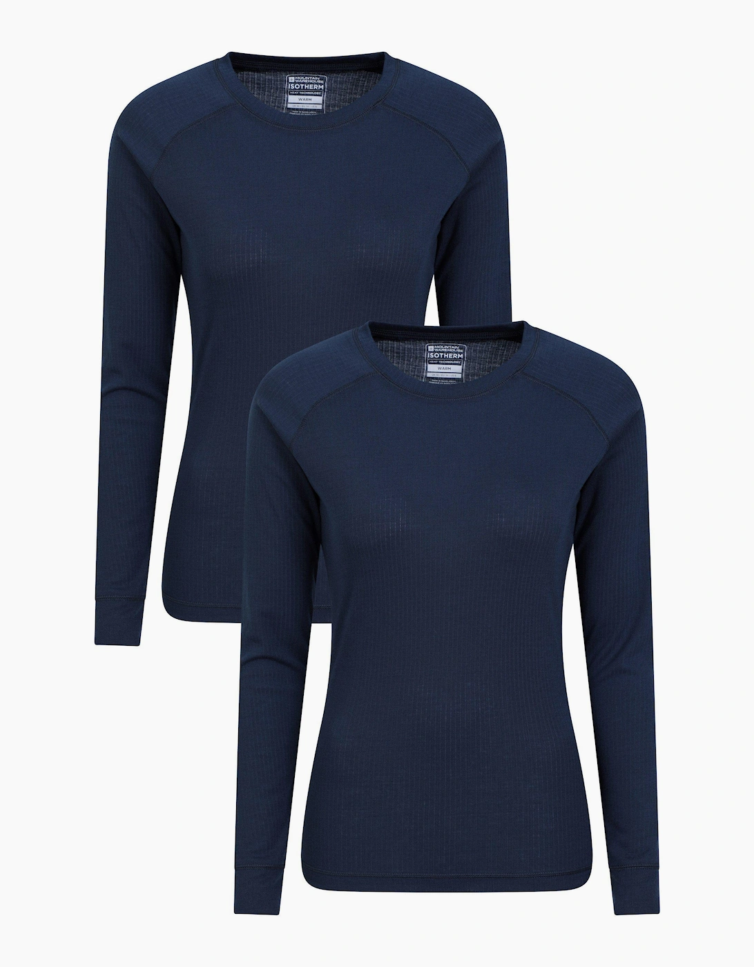 Women's Mountain Warehouse Womens/Ladies Talus Thermal Base Layer Top (Pack of 2) - Navy - Size: 10 uk