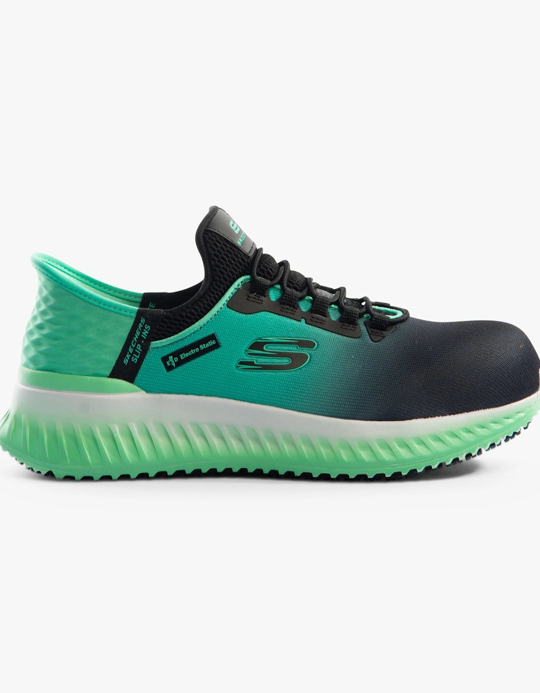 Women's Skechers Work 108152EC TILIDO - OMBRAY Womens Safety Trainers Black/Teal - Blue - Size: 6