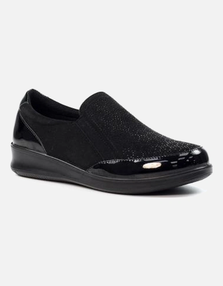 Hattie Black Wedge Shoe FLN053