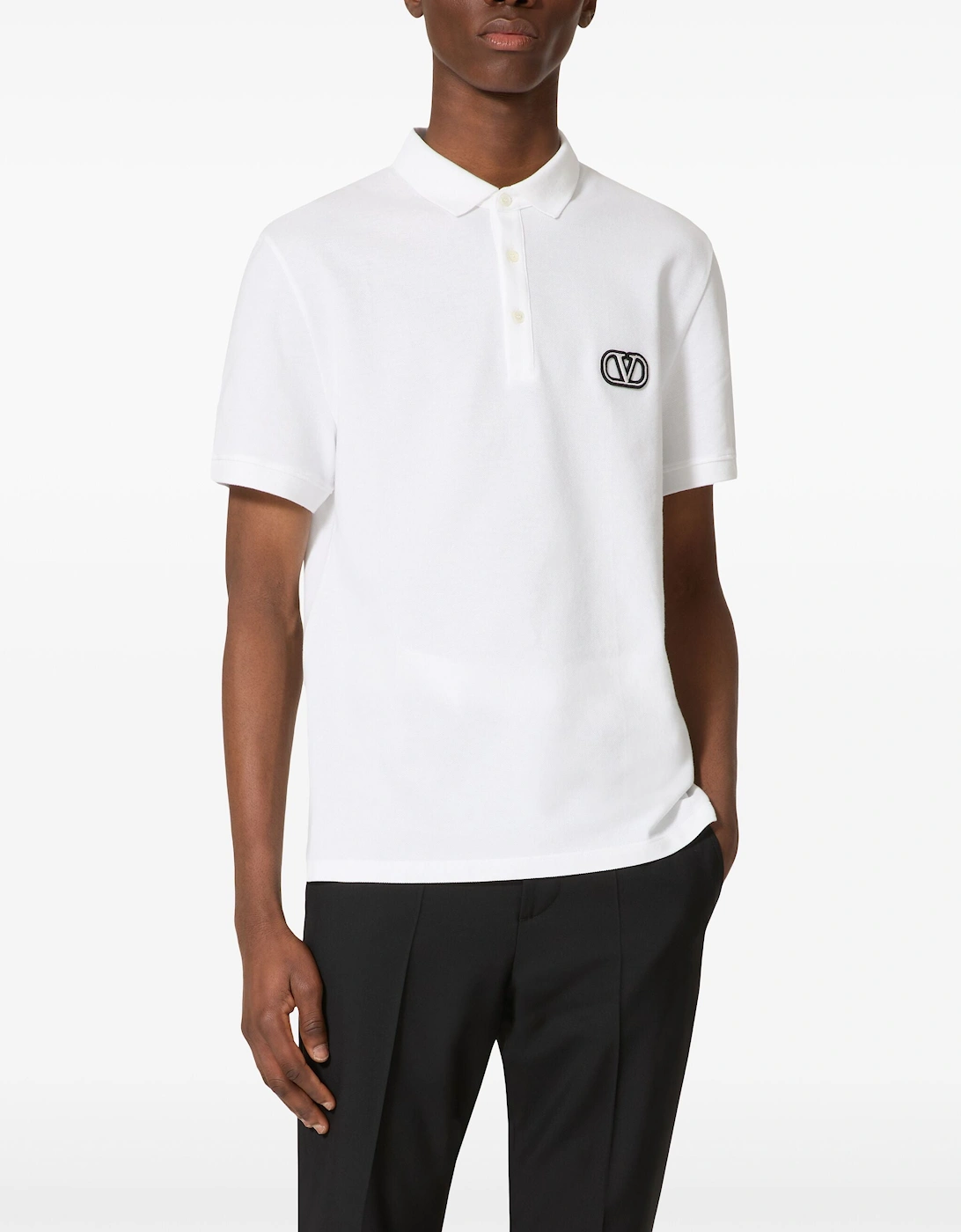 VLOGO Signature Patch Polo in White