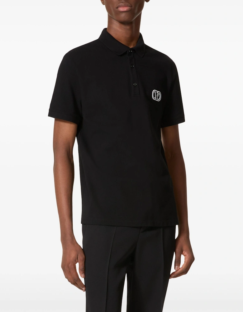 VLOGO Signature Patch Polo in Black