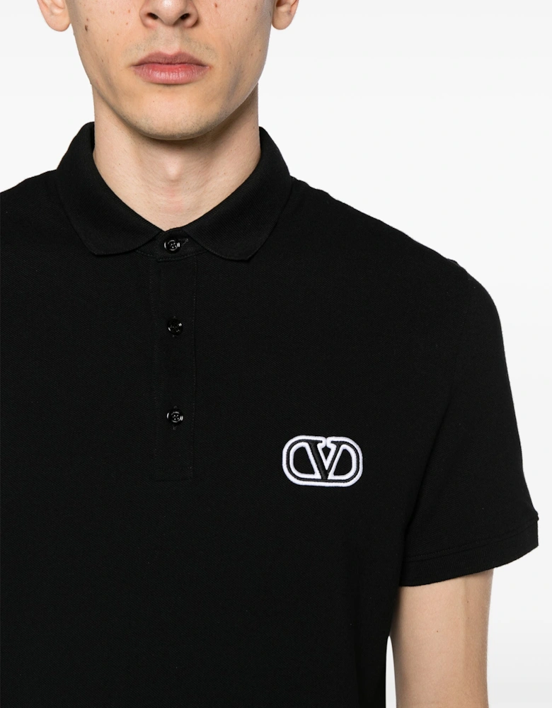 VLOGO Signature Patch Polo in Black