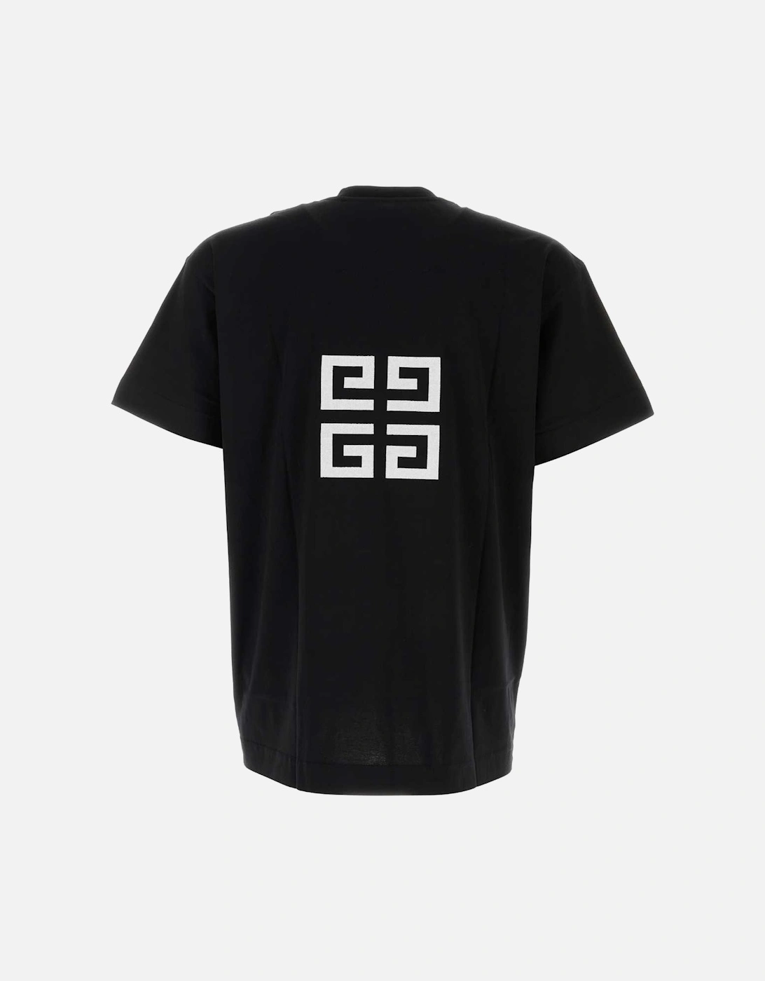 4G Embroidered Logo Printed Oversized T-Shirt in Black