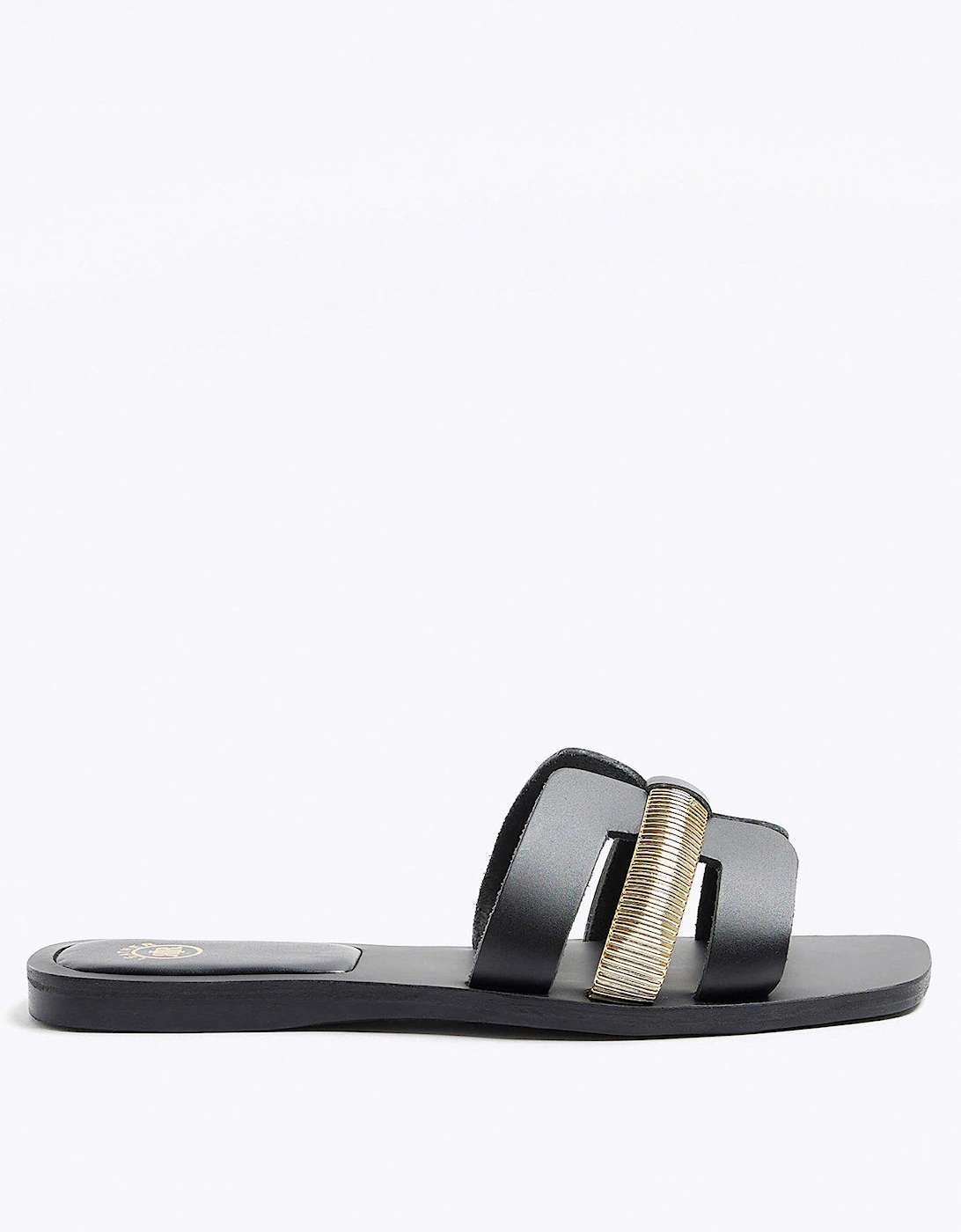 Cut Out Strap Leather Sandal - Black, 2 of 1