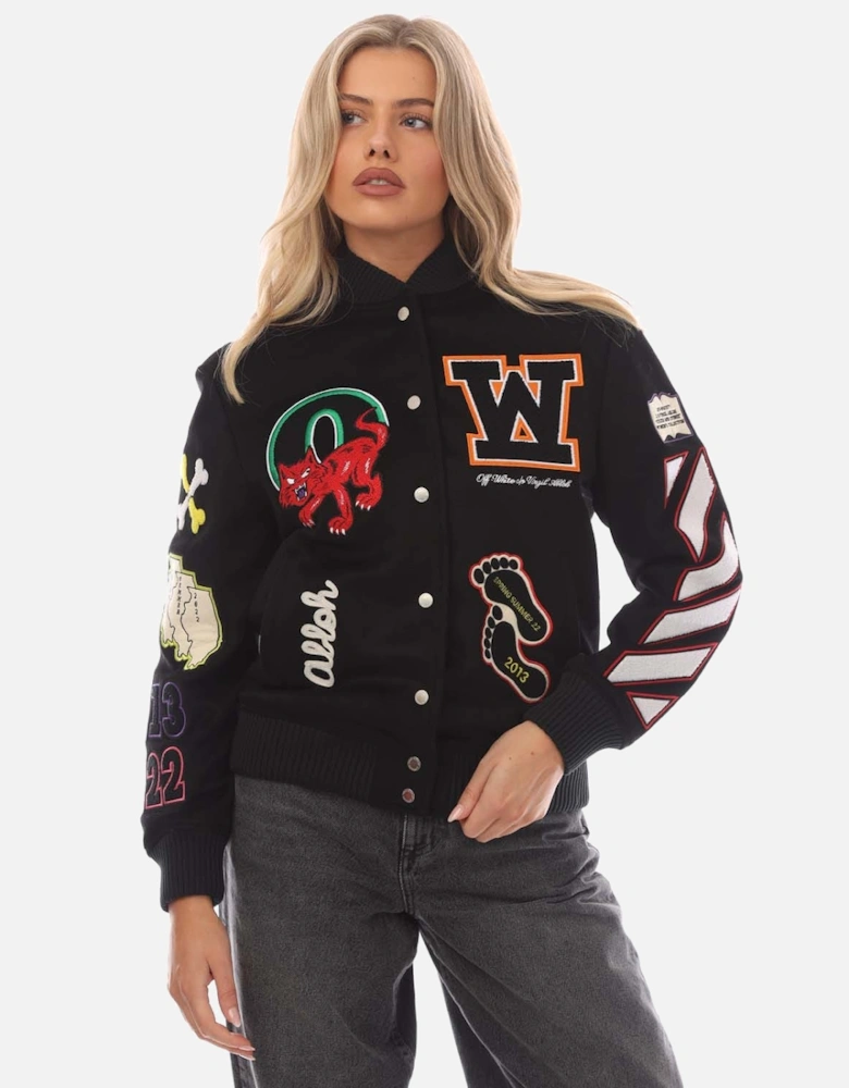 Embroidered Patches Varsity Bomber Jacket