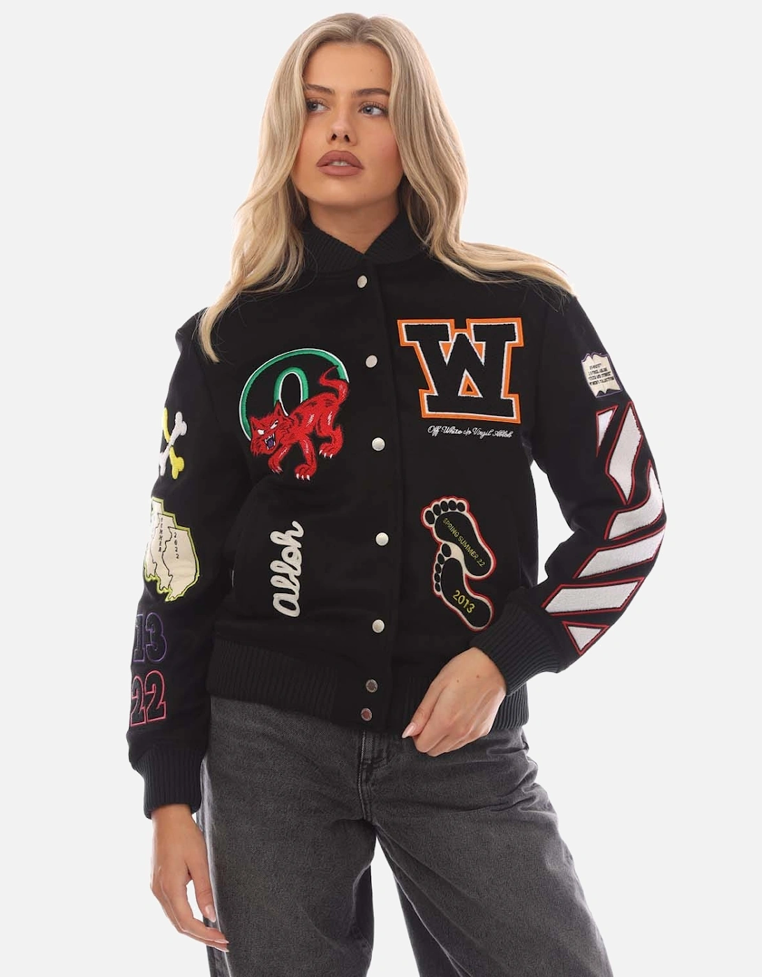 Embroidered Patches Varsity Bomber Jacket, 5 of 4