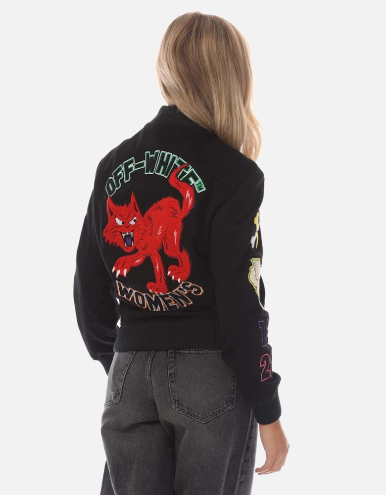 Embroidered Patches Varsity Bomber Jacket