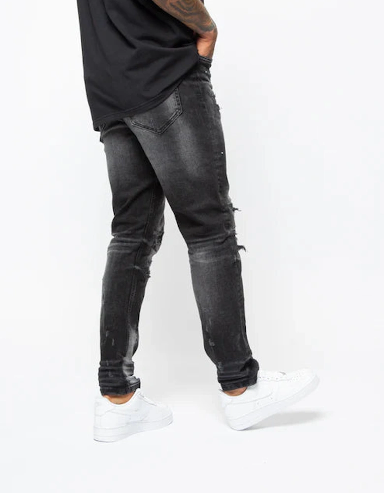 Ginostra Ripped & Paint Splattered Jean - Black