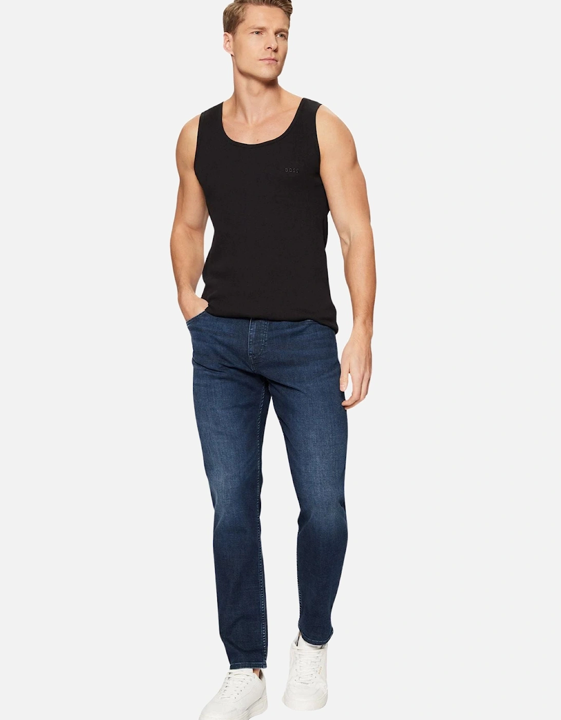 3-Pack Classic-Fit Ribbed Tank Top Vests, Black