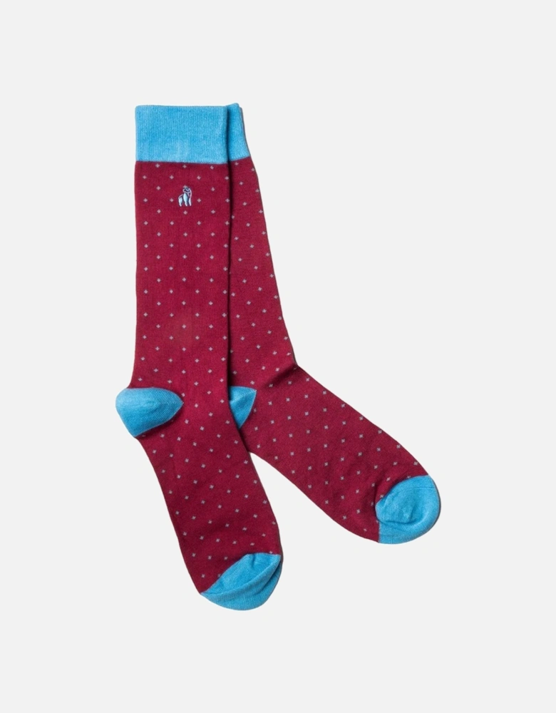 Bamboo Socks Burgundy Spot