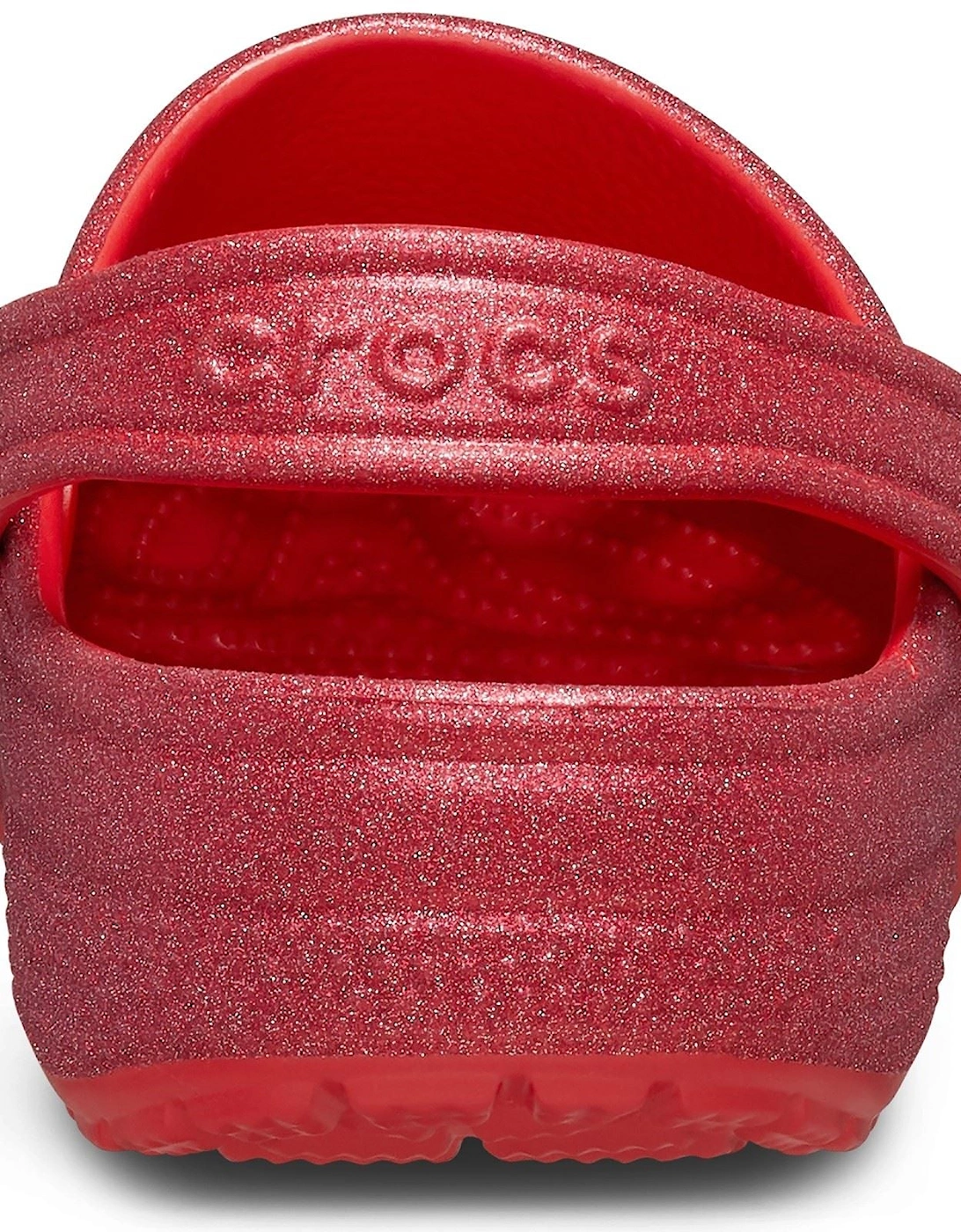 model Classic Glitter Clog Unisex in Cherry Red