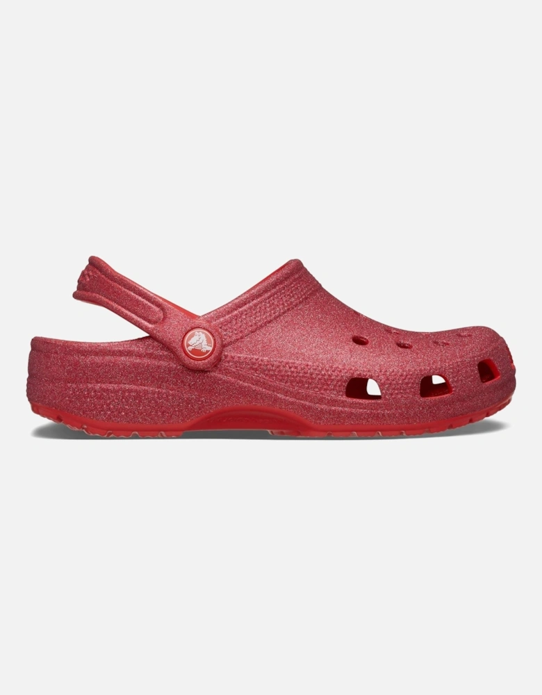 model Classic Glitter Clog Unisex in Cherry Red