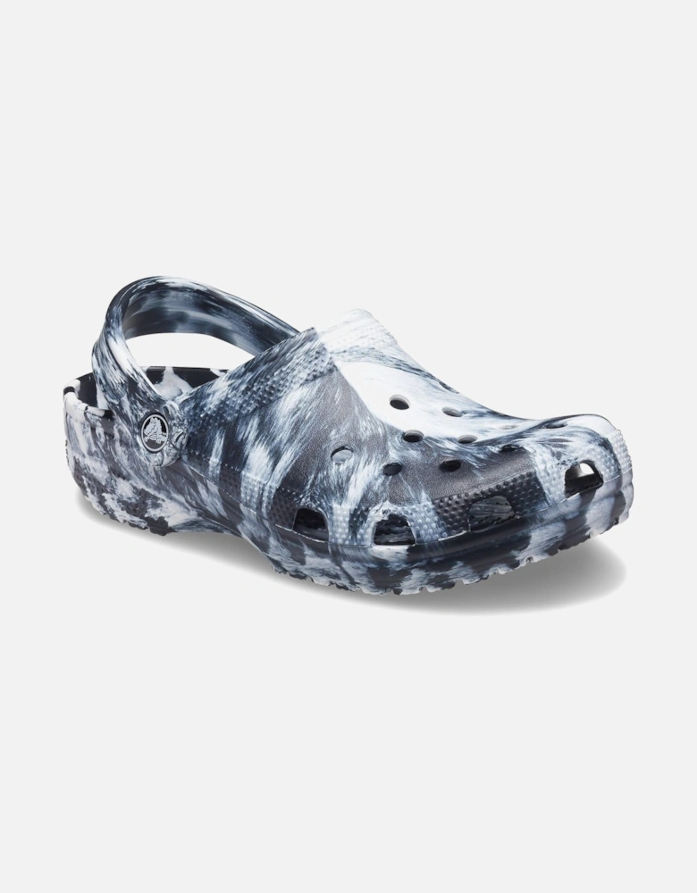 Marble Thermoplastic White/Black Clogs