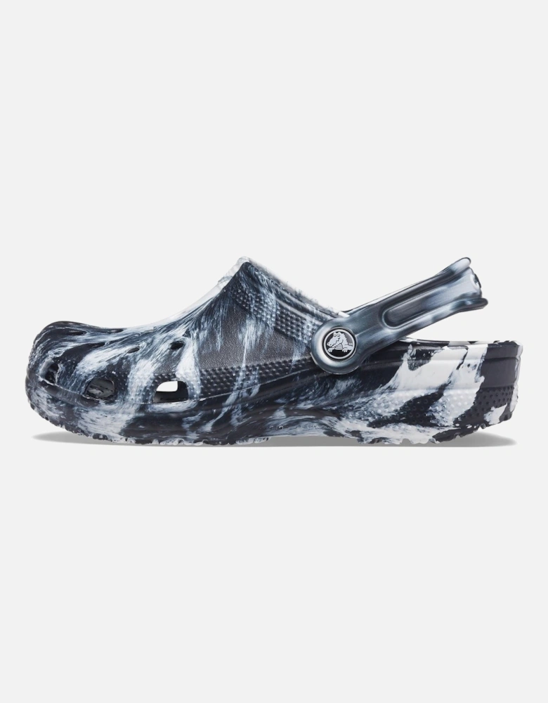 Marble Thermoplastic White/Black Clogs