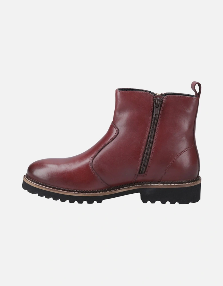 Grace Zip Suede Women's Burgundy Boots