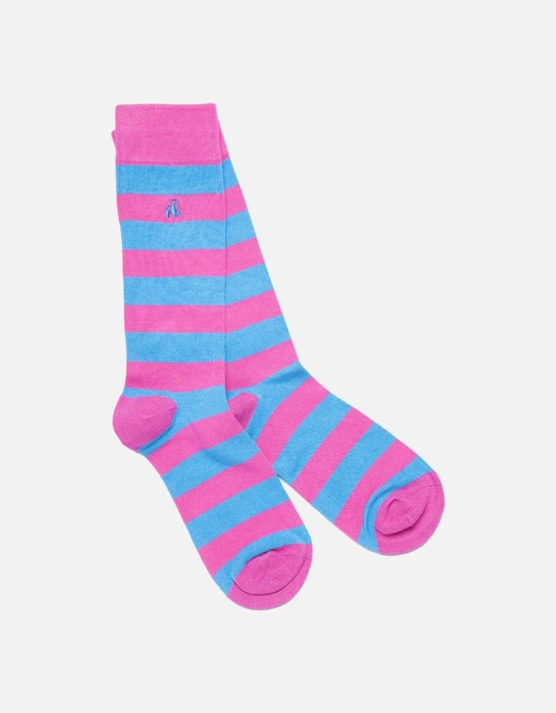 Bamboo Socks Light Pink Stripe