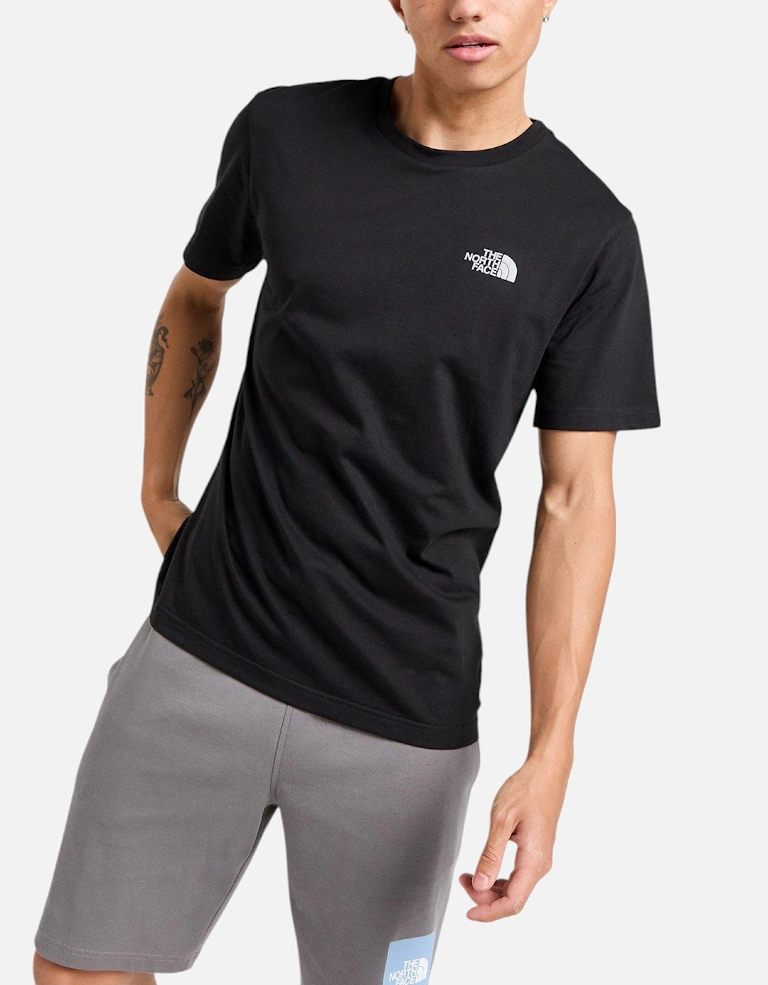 Mens T Shirts Simple Dome Crew Neck Sports Cotton Black T-Shirt, 7 of 6