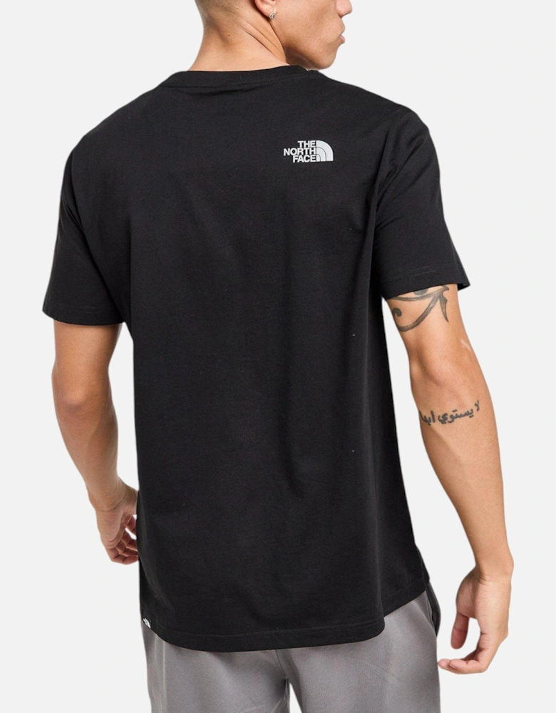 Mens T Shirts Simple Dome Crew Neck Sports Cotton Black T-Shirt