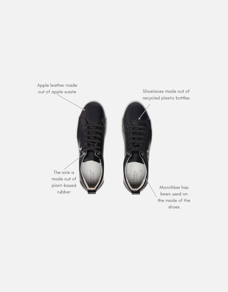 LB Black Apple Leather Sneakers for Women