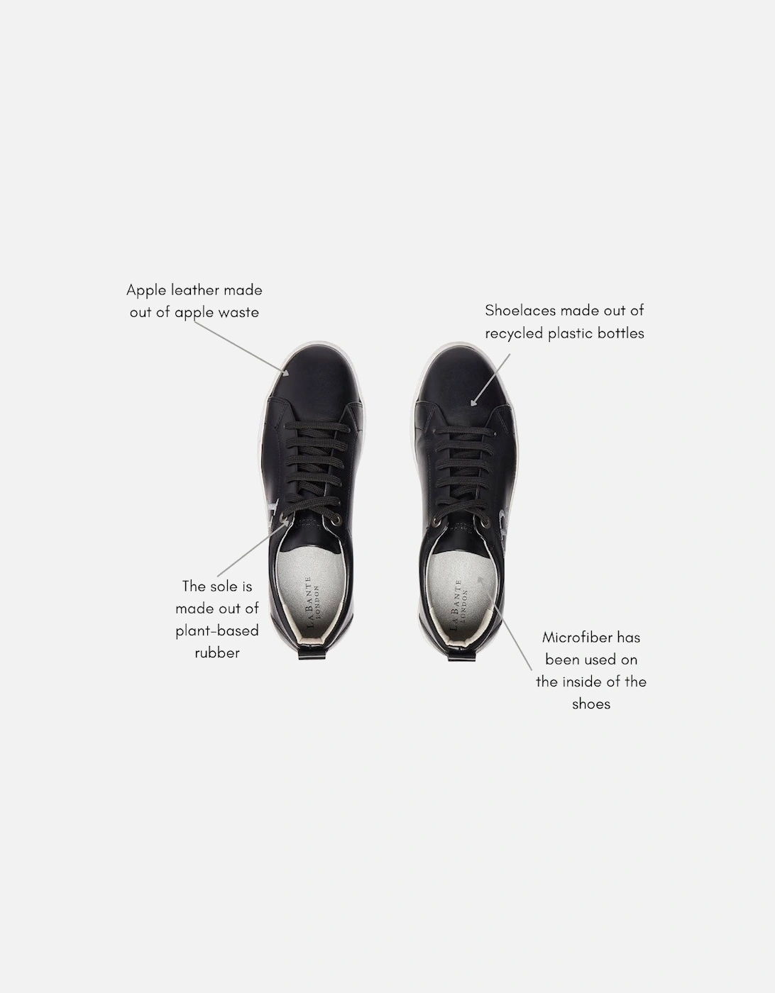 LB Black Apple Leather Sneakers for Women