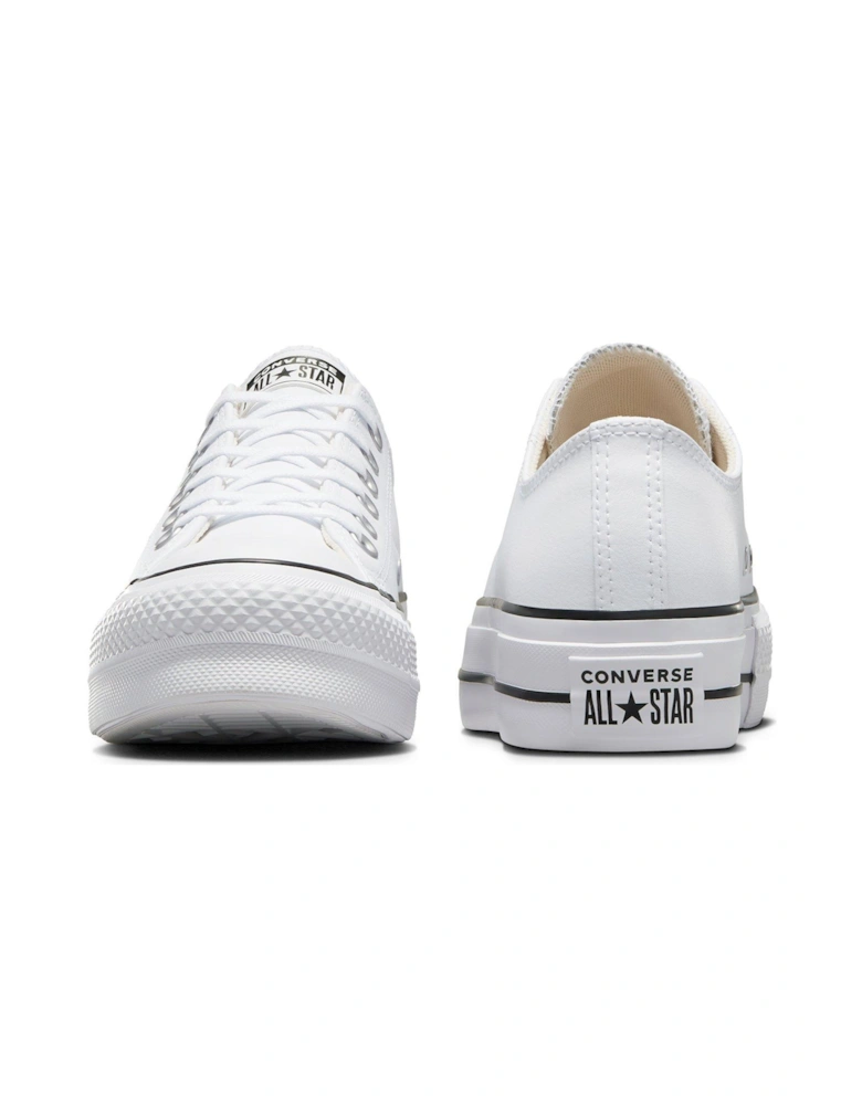 Womens Leather Lift Ox Trainers - White/Black