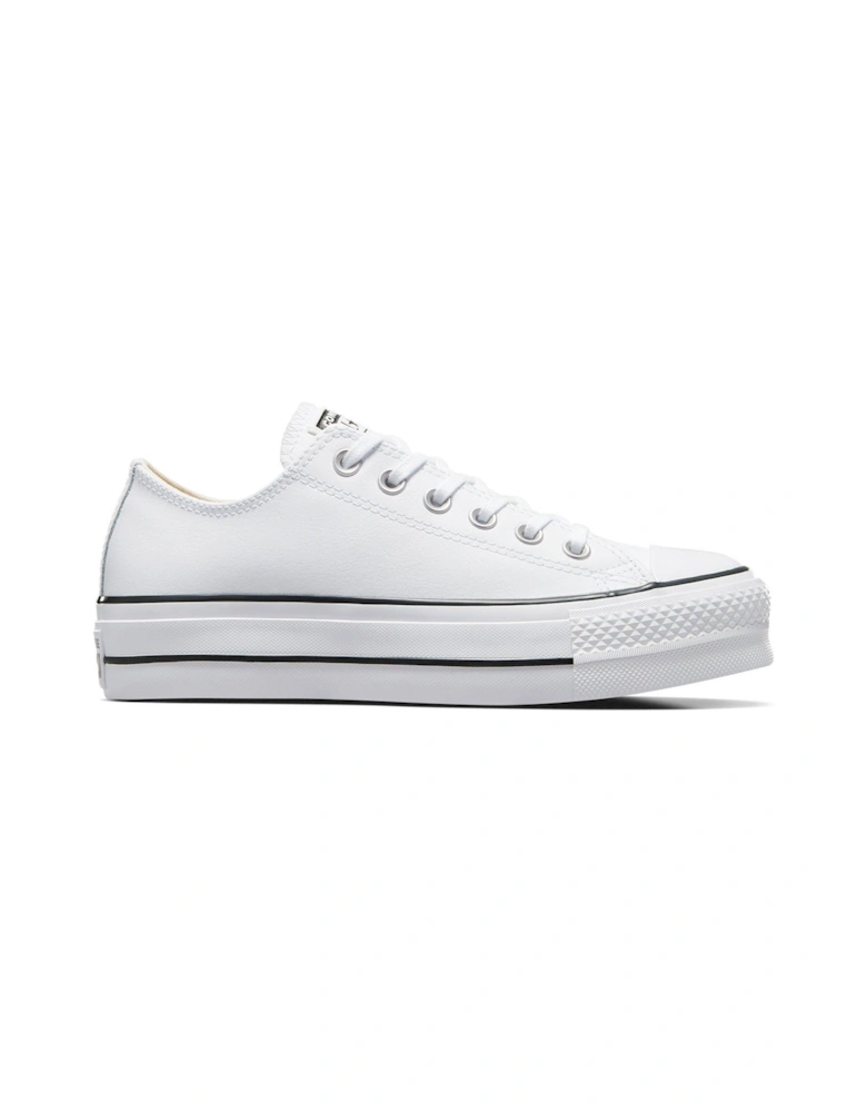 Womens Leather Lift Ox Trainers - White/Black