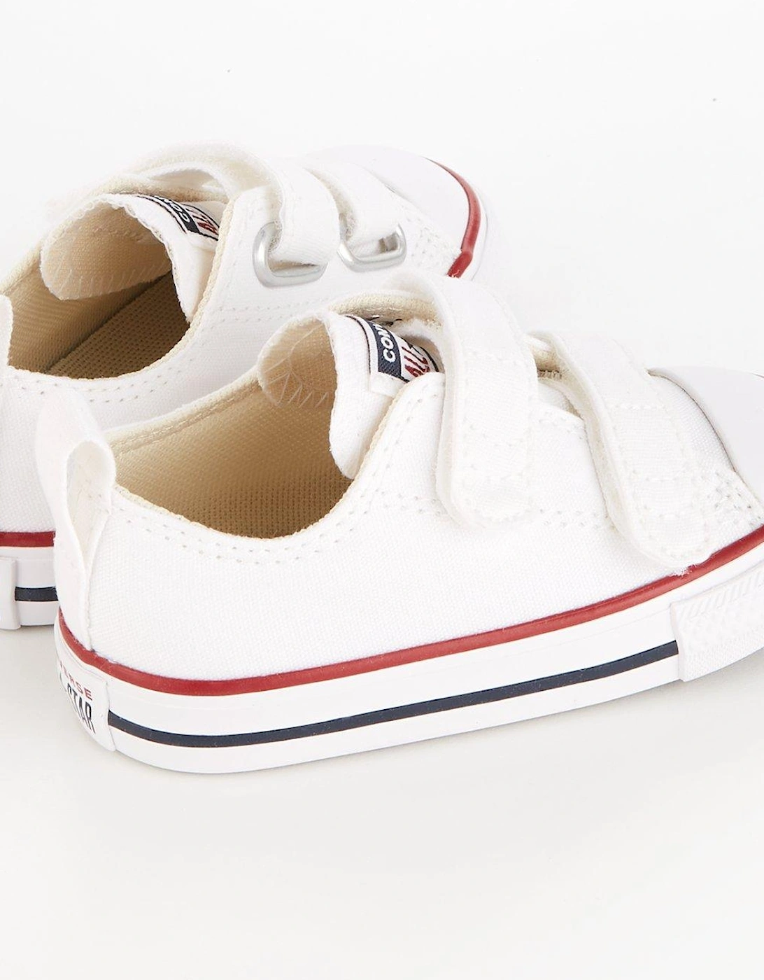 Infant Unisex Easy-On Velcro Canvas Ox Trainers - White