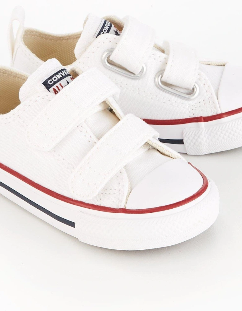 Infant Unisex Easy-On Velcro Canvas Ox Trainers - White