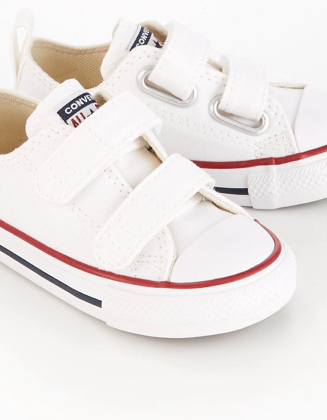 Infant Unisex Easy-On Velcro Canvas Ox Trainers - White