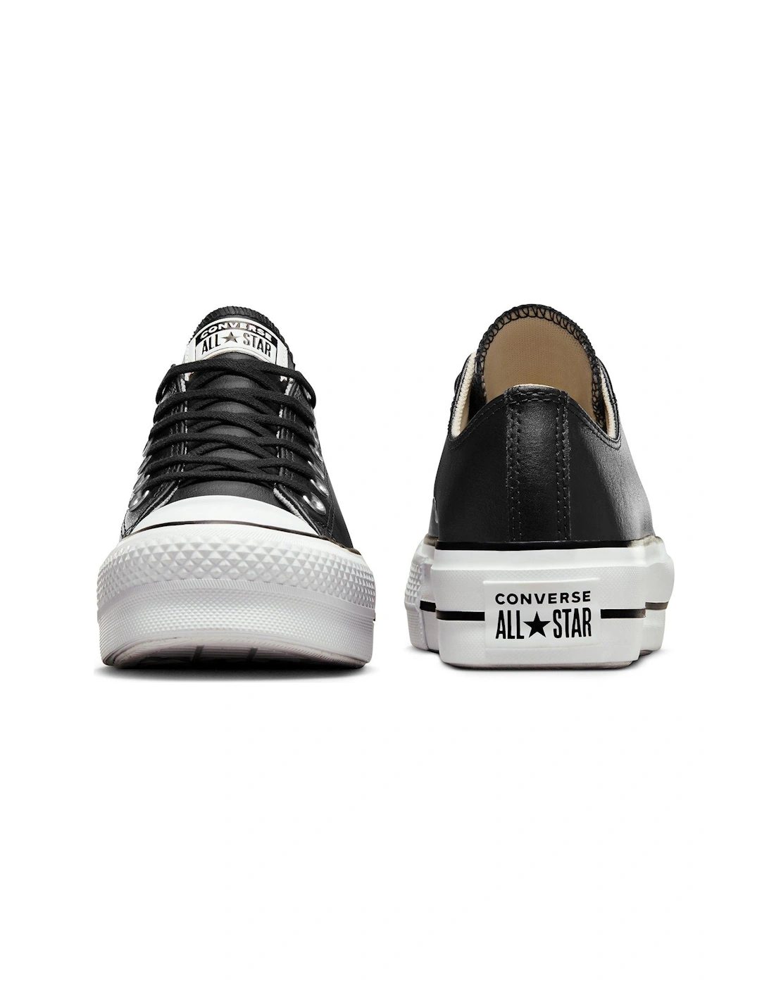 Womens Leather Lift Ox Trainers - Black/White