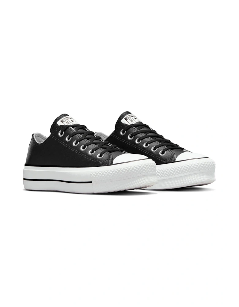 Womens Leather Lift Ox Trainers - Black/White