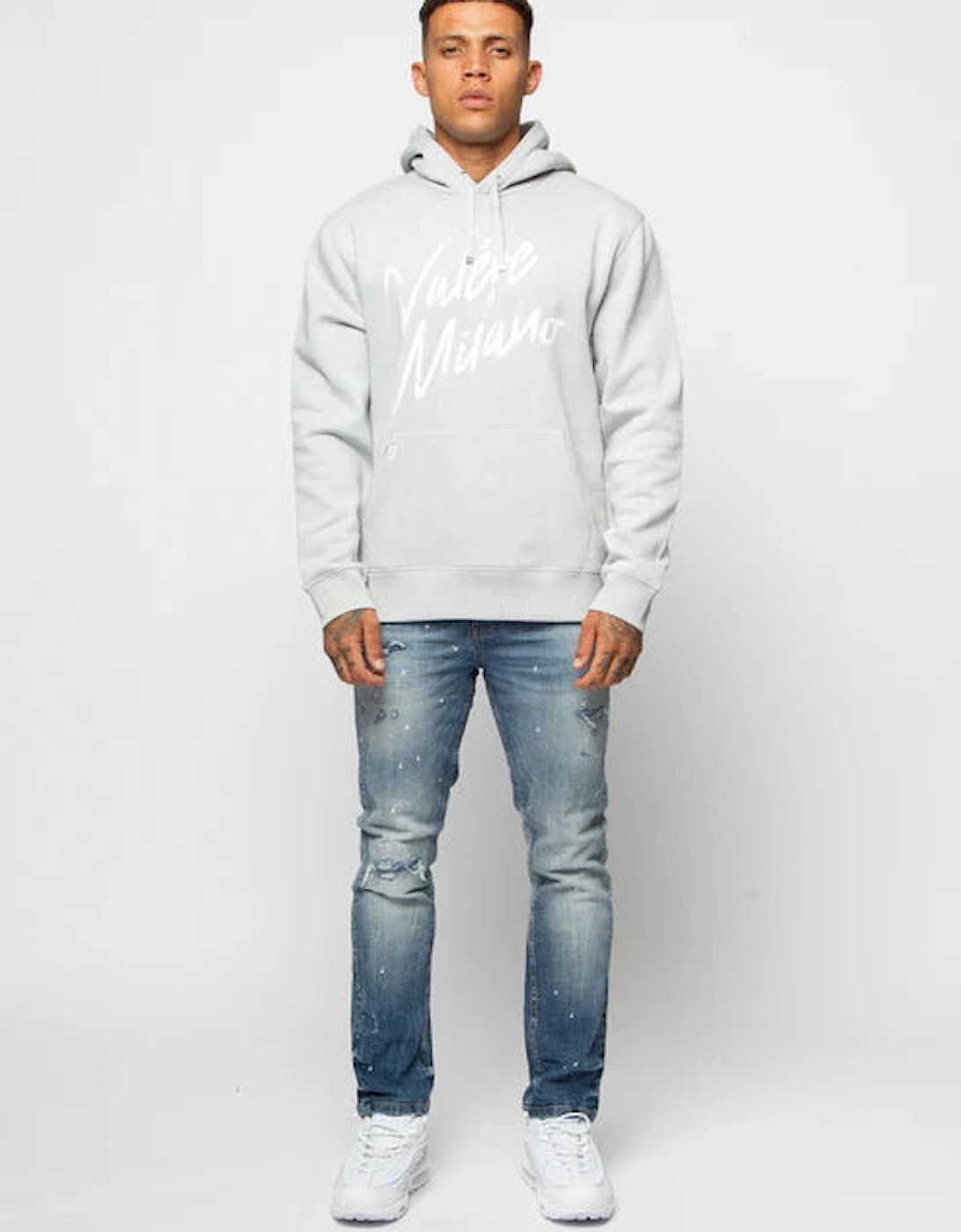 Tyrol Script Logo Hoodie - Light Grey