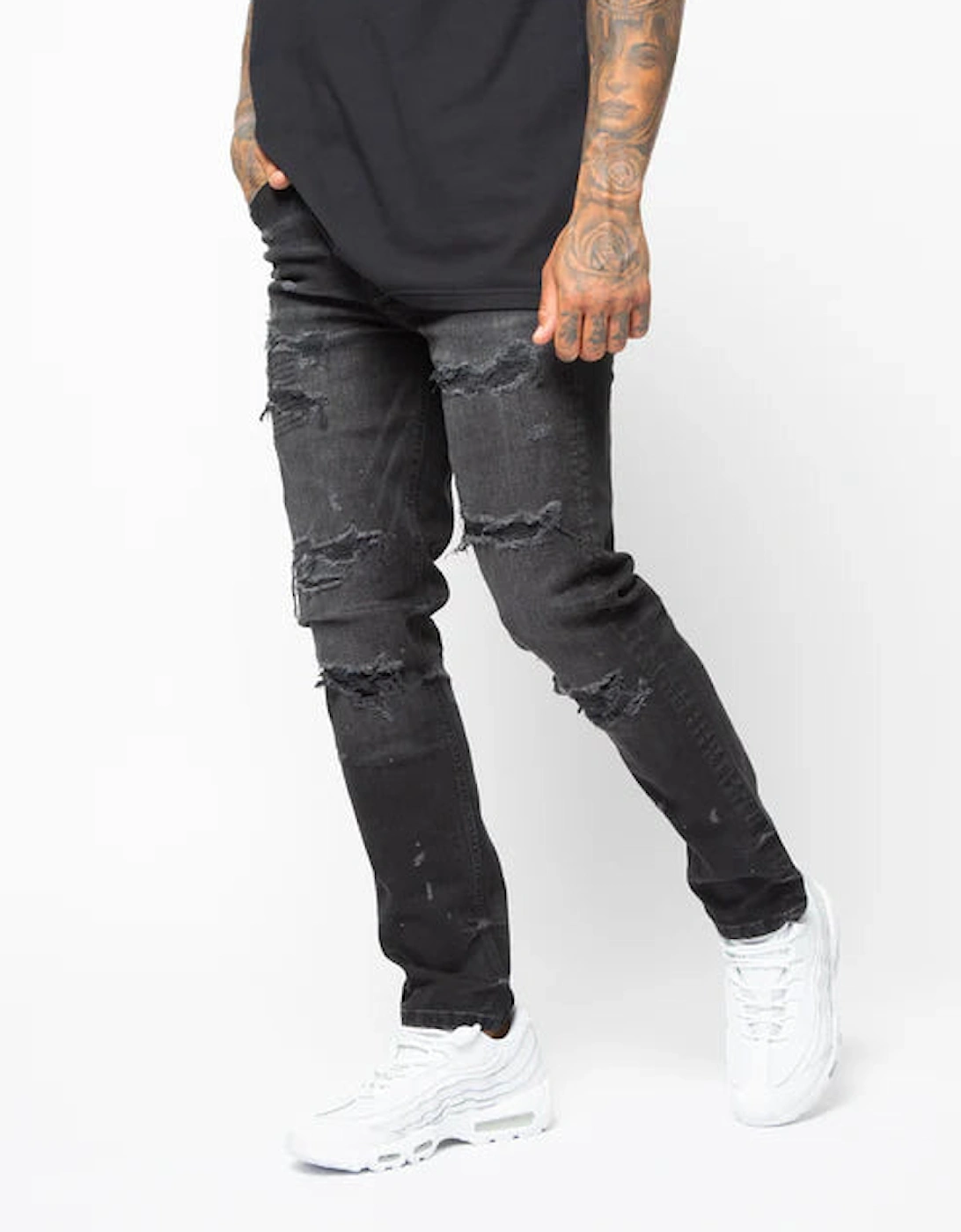 Marco Rip & Repair Jeans - Black, 7 of 6