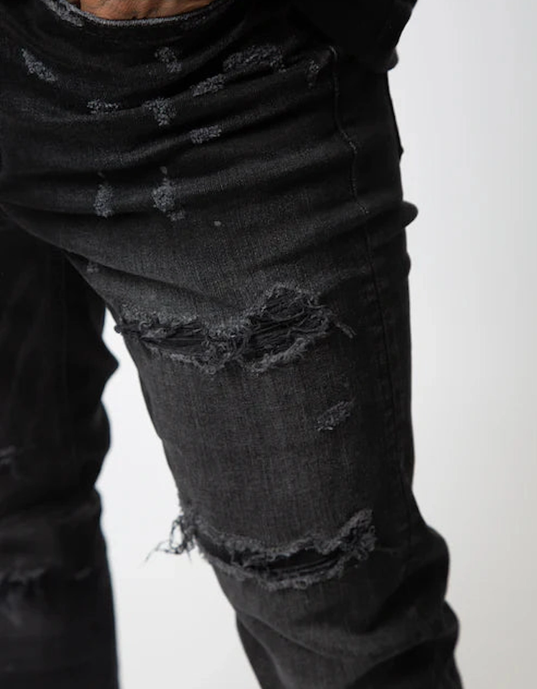 Marco Rip & Repair Jeans - Black